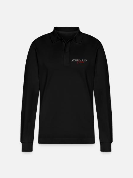 Kontrollierte Chaos-Tippfehler-Eleganz - Stanley/Stella Unisex Bio-Langarm-Poloshirt Prepster - Schwarz