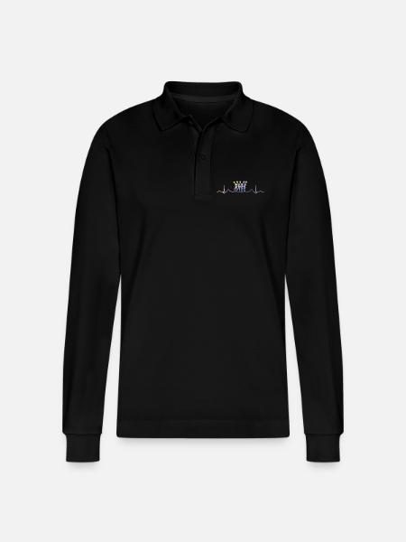 Cheerleader Cheer Mom Cheerleading - Stanley/Stella Organic Unisex Long-Sleeved Polo Shirt Prepster - black