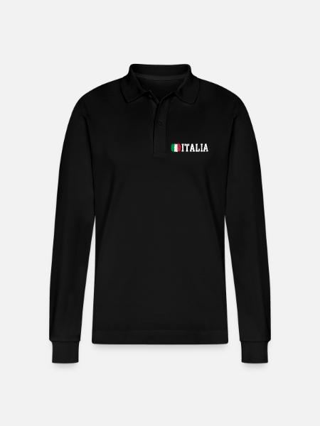 Drapeau de l’Italie - Polo à manches longues bio PREPSTER Stanley/Stella Unisexe - noir