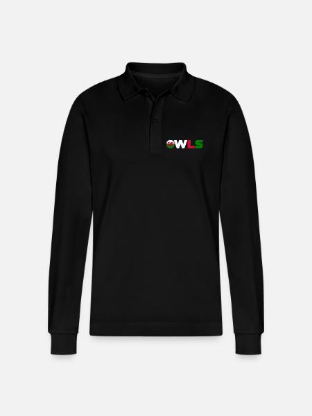 Wales - Stanley/Stella Organic Unisex Long-Sleeved Polo Shirt Prepster - black