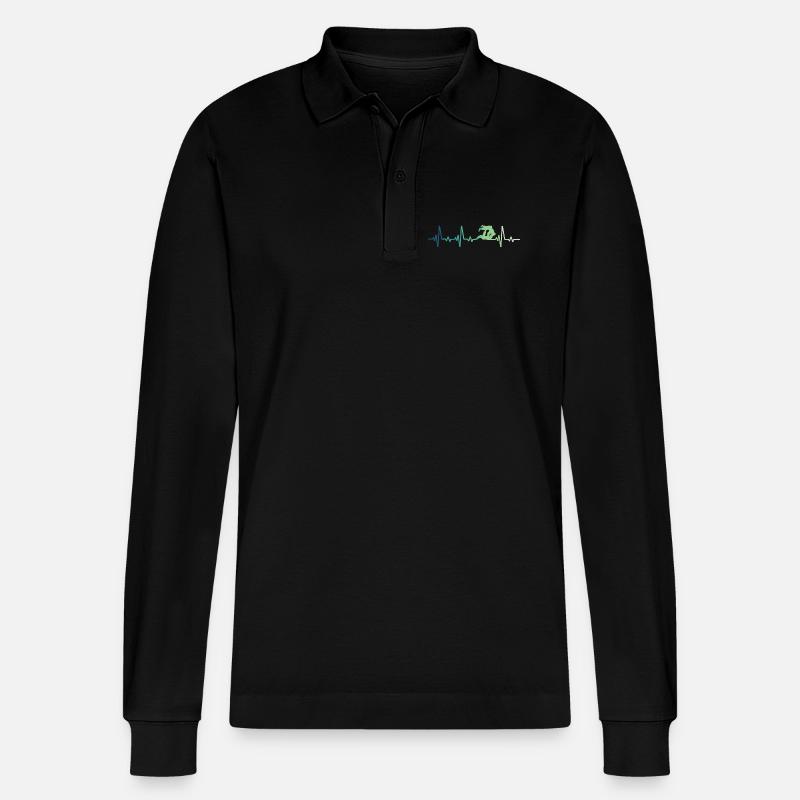 Jiu Jitsu Herzschlag Jiu-Jitsu - Stanley/Stella Unisex Bio-Langarm-Poloshirt Prepster - Schwarz