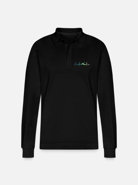 Kanu-Kajak-Heartbeat-Kanu - Stanley/Stella Unisex Bio-Langarm-Poloshirt Prepster - Schwarz