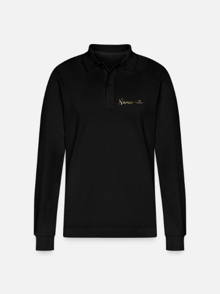 Nana - Oma - Stanley/Stella Unisex Bio-Langarm-Poloshirt Prepster - Schwarz