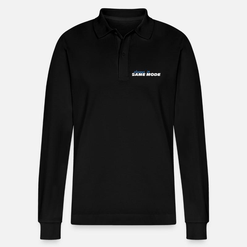 ALWAYS IN GAME MODE - Stanley/Stella Unisex Bio-Langarm-Poloshirt Prepster - Schwarz