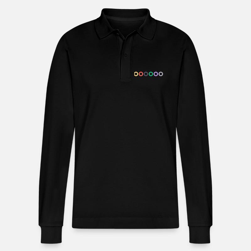 Guitar Strings Color Code | Concert, Rock, Music - Stanley/Stella Organic Unisex Long-Sleeved Polo Shirt Prepster - black
