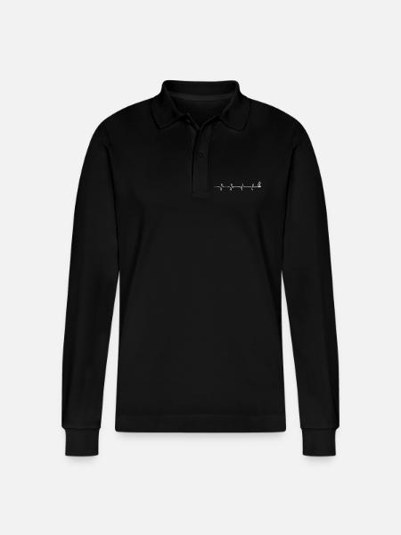 Heartbeat big ben - Stanley/Stella Organic Unisex Long-Sleeved Polo Shirt Prepster - black