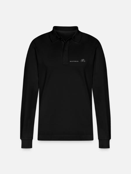 selten radlos tshirt biken spruch sport radfahrer - Stanley/Stella Unisex Bio-Langarm-Poloshirt Prepster - Schwarz