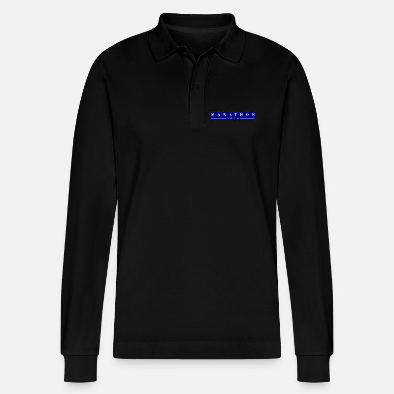 Marathon 2026 - Stanley/Stella Unisex Bio-Langarm-Poloshirt Prepster - Schwarz