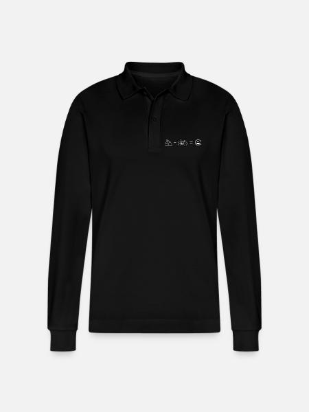 Mountainbike smil bjerge MTB smil landevejscykel - Stanley/Stella Prepster økologisk unisex langærmet poloshirt - sort