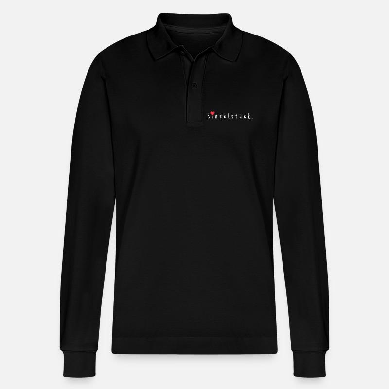 Einzelstück. - Stanley/Stella Unisex Bio-Langarm-Poloshirt Prepster - Schwarz
