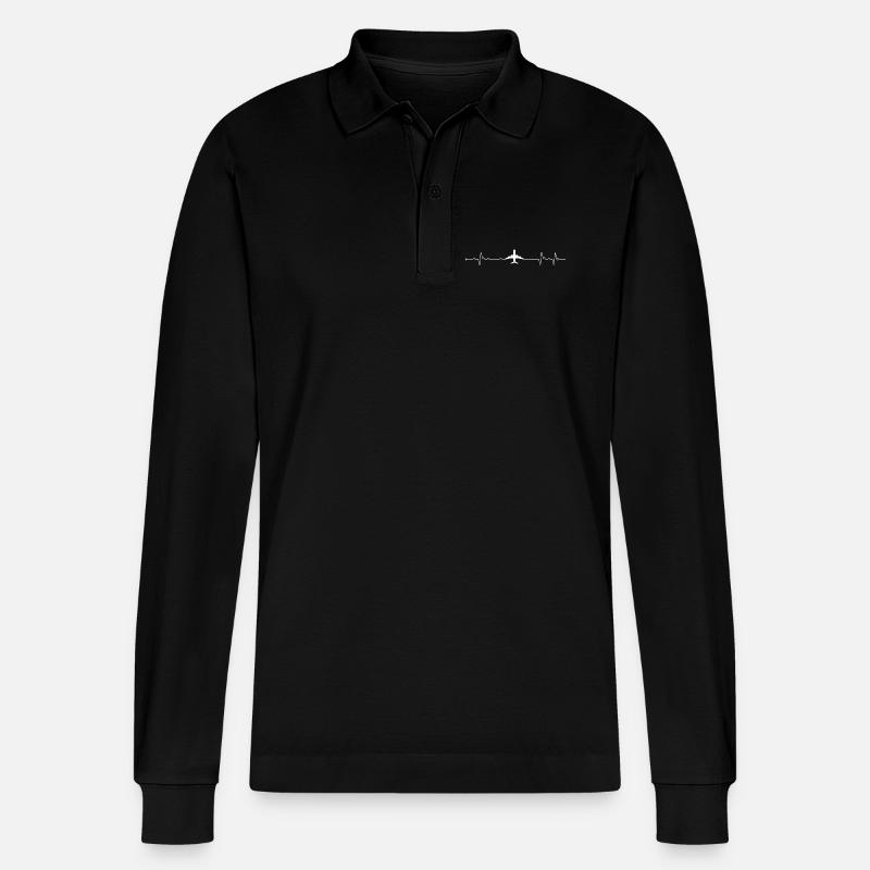 Plan de pulsation - Polo à manches longues bio PREPSTER Stanley/Stella Unisexe - noir
