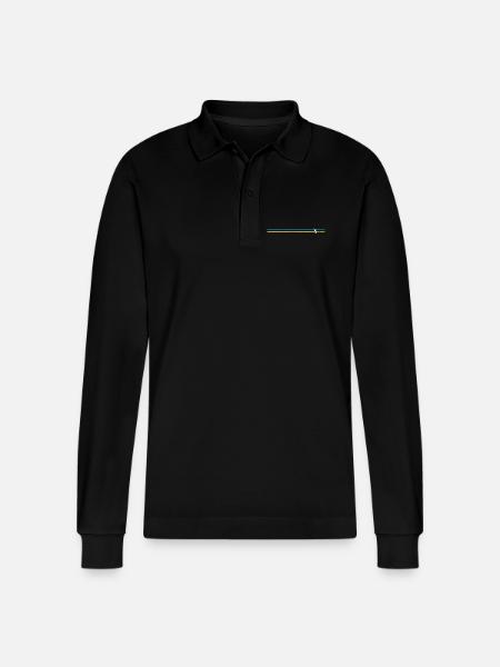 Striped Rabbit Silhouette - Stanley/Stella Organic Unisex Long-Sleeved Polo Shirt Prepster - black
