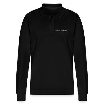 Mein Name ist Barbara - Stanley/Stella Unisex Bio-Langarm-Poloshirt Prepster - Schwarz - Vorne - Anna (173cm) & Nico (186cm)