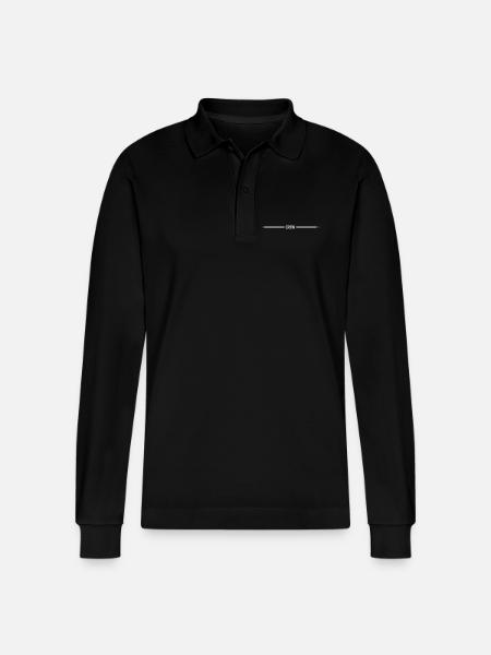 crew_strich_linie- - Stanley/Stella Unisex Bio-Langarm-Poloshirt Prepster - Schwarz