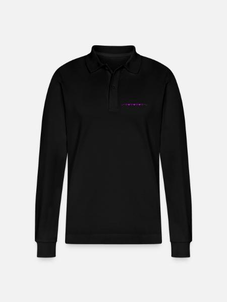 Hearts Line Icon - Stanley/Stella Organic Unisex Long-Sleeved Polo Shirt Prepster - black