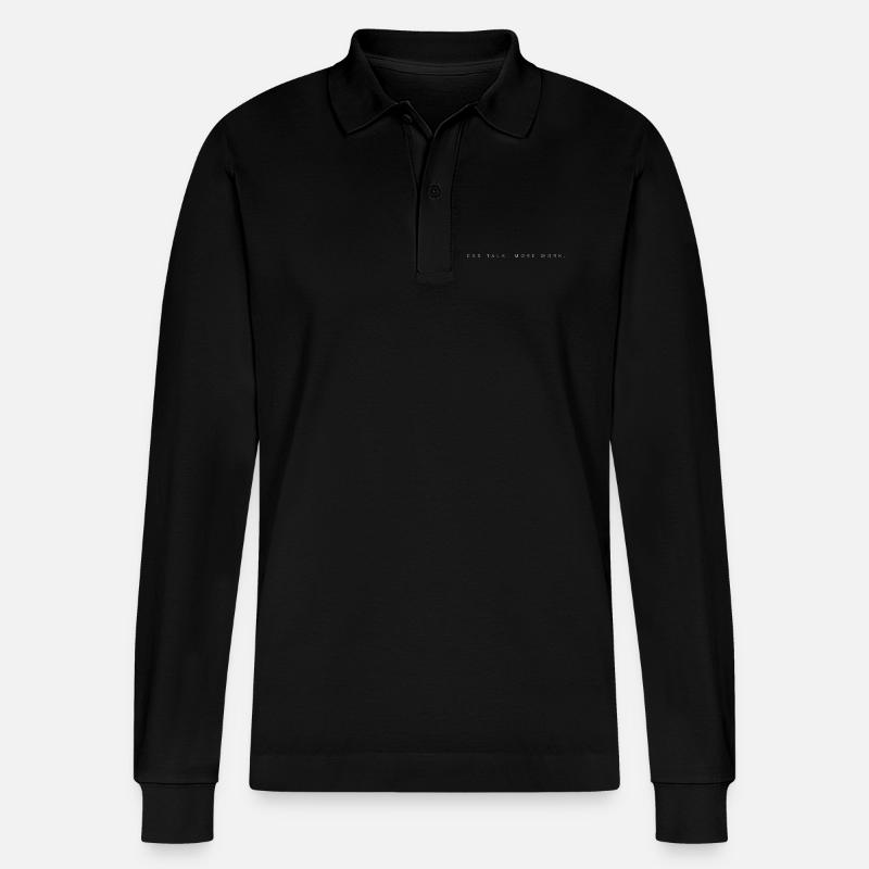 LESS TALK. MORE WORK. - Stanley/Stella Unisex Bio-Langarm-Poloshirt Prepster - Schwarz