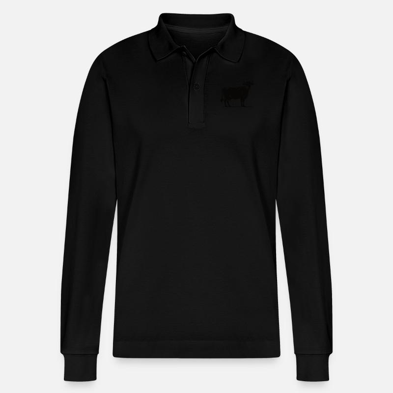 Ich mag Kühe - Stanley/Stella Unisex Bio-Langarm-Poloshirt Prepster - Schwarz