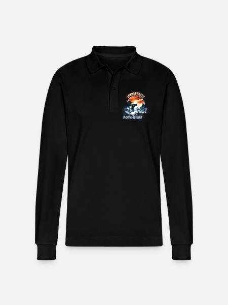 Landschafts Fotograf - Stanley/Stella Unisex Bio-Langarm-Poloshirt Prepster - Schwarz