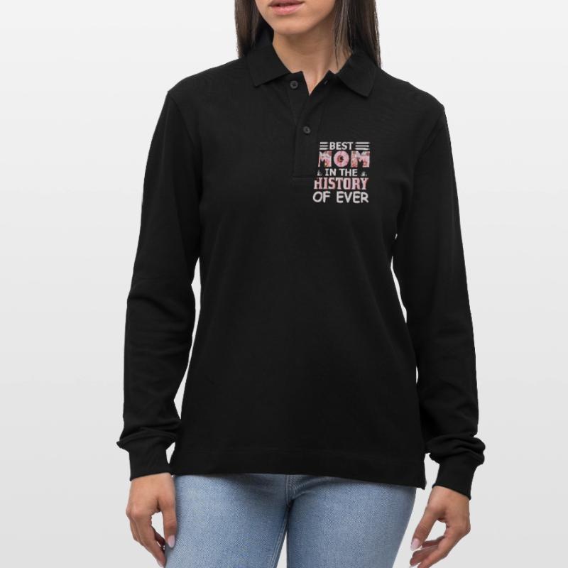 Die beste Mutter in der Geschichte eines lustigen Muttertagsgeschenks aller Zeiten Stanley/Stella Unisex Bio-Langarm-Poloshirt Prepster
