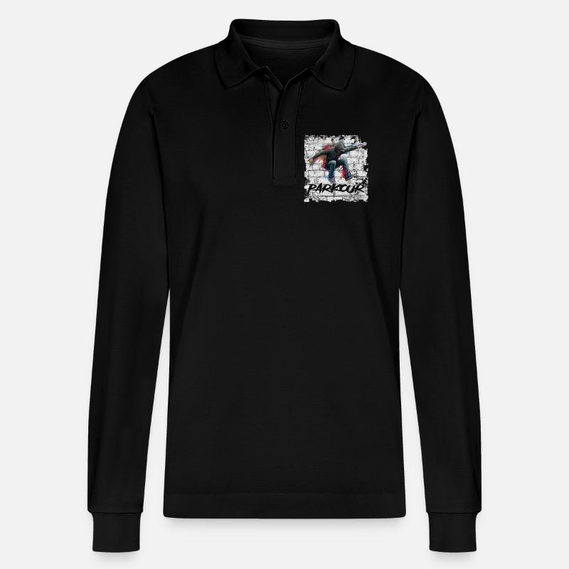Parkour - Stanley/Stella Unisex Bio-Langarm-Poloshirt Prepster - Schwarz