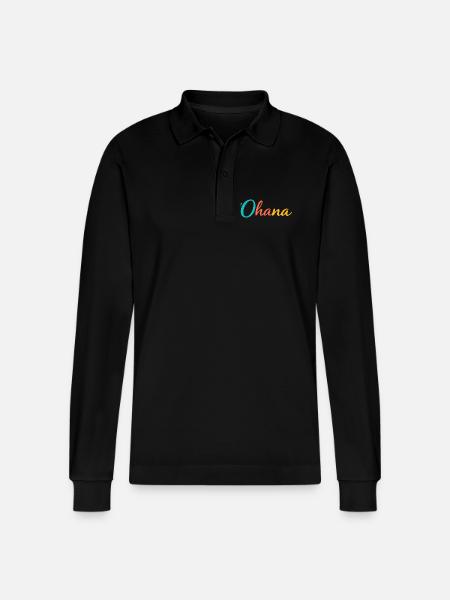 'Ohana Hawaii Shirt - Stanley/Stella Unisex Bio-Langarm-Poloshirt Prepster - Schwarz