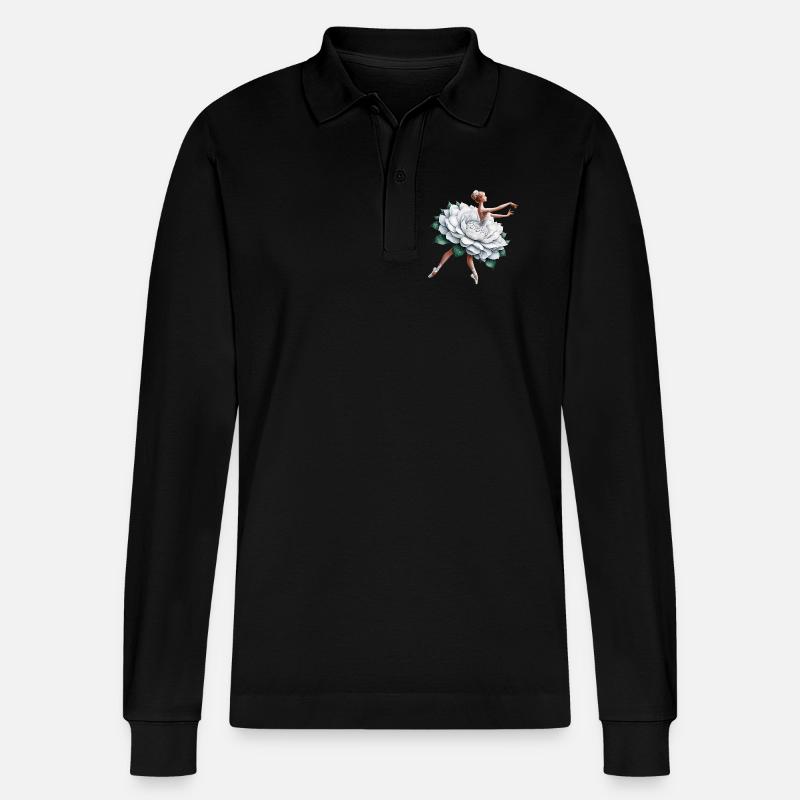 Balletttänzerin mit Tutu - Stanley/Stella Unisex Bio-Langarm-Poloshirt Prepster - Schwarz