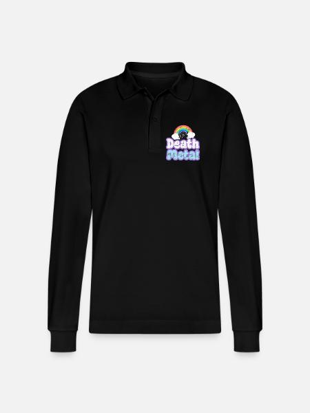 Death Metal - Stanley/Stella Unisex Bio-Langarm-Poloshirt Prepster - Schwarz