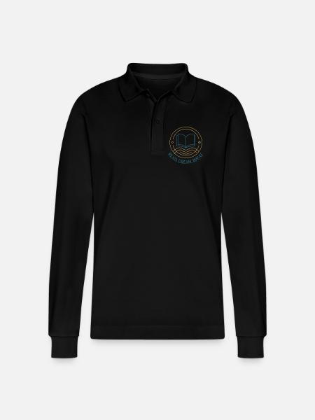 Read. Dream. Try again. - Stanley/Stella Organic Unisex Long-Sleeved Polo Shirt Prepster - black
