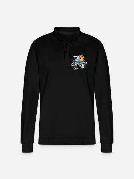 Funny Cleaning Design - Stanley/Stella Organic Unisex Long-Sleeved Polo Shirt Prepster - black