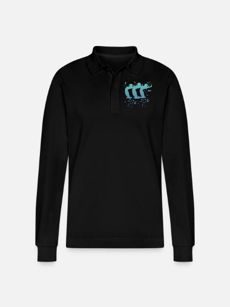 Artistic Swim Team Synchronized Swimming - Stanley/Stella Organic Unisex Long-Sleeved Polo Shirt Prepster - black