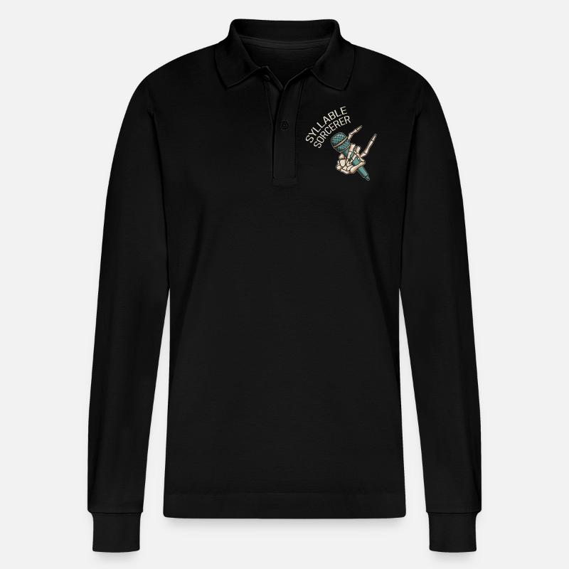 Silbenzauberer Poetry Slam - Stanley/Stella Unisex Bio-Langarm-Poloshirt Prepster - Schwarz