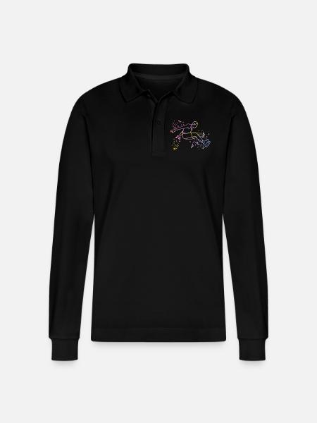 Längdhoppare, Längdhopp, Barn Längdhopp - Ekologisk långärmad pikétröja Prepster unisex från Stanley/Stella - svart