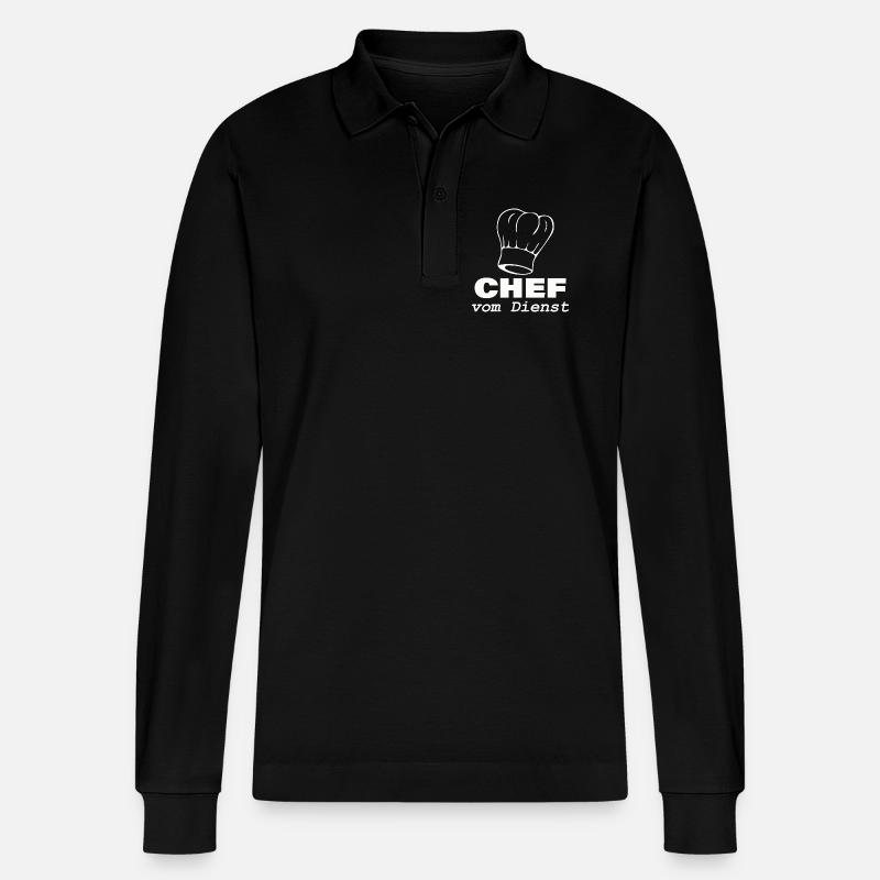 CHEF VOM DIENST - Stanley/Stella Unisex Bio-Langarm-Poloshirt Prepster - Schwarz