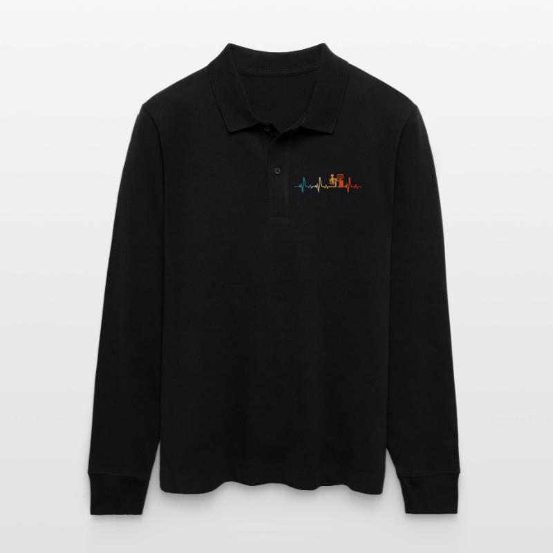 Programmierer Retro Herzschlag Informatiker code Stanley/Stella Unisex Bio-Langarm-Poloshirt Prepster