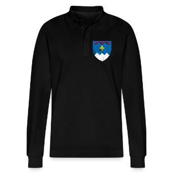 Alpes-de-Haute-Provence - Stanley/Stella Unisex Bio-Langarm-Poloshirt Prepster - Schwarz - Vorne - Anna (173cm) & Nico (186cm)