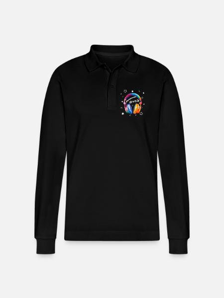 Christmas Rock Kopfhörer Weihnachten cool - Stanley/Stella Unisex Bio-Langarm-Poloshirt Prepster - Schwarz