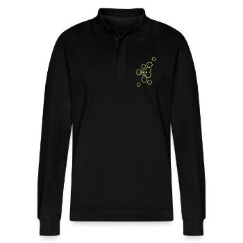 Style Janik - Stanley/Stella Organic Unisex Long-Sleeved Polo Shirt Prepster - black - Front - Anna (173cm) & Nico (186cm)