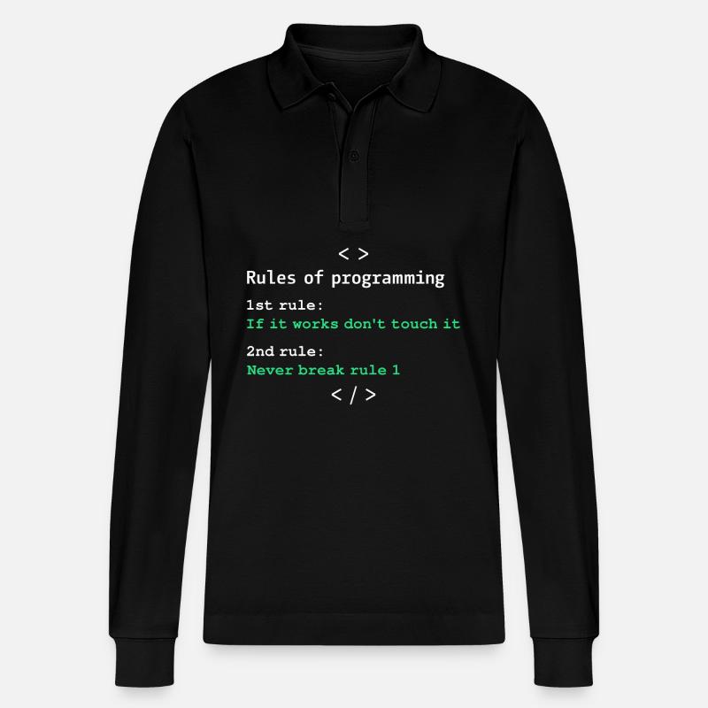 Règles de programmation - Polo à manches longues bio PREPSTER Stanley/Stella Unisexe - noir
