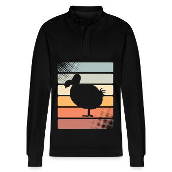 Dodo - Stanley/Stella Organic Unisex Long-Sleeved Polo Shirt Prepster - black - Front - Anna (173cm) & Nico (186cm)