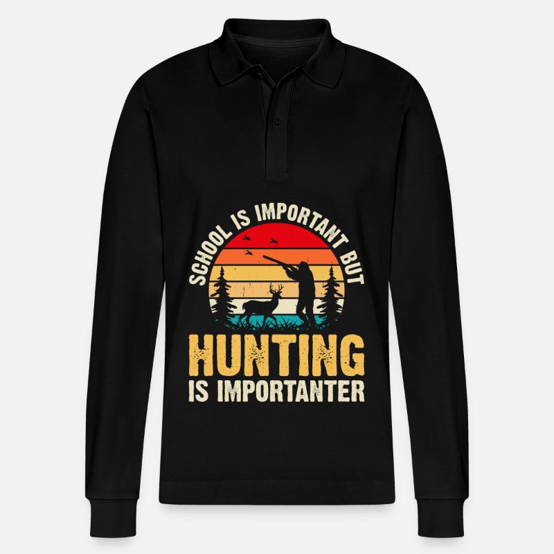 Jäger Jagen - Stanley/Stella Unisex Bio-Langarm-Poloshirt Prepster - Schwarz