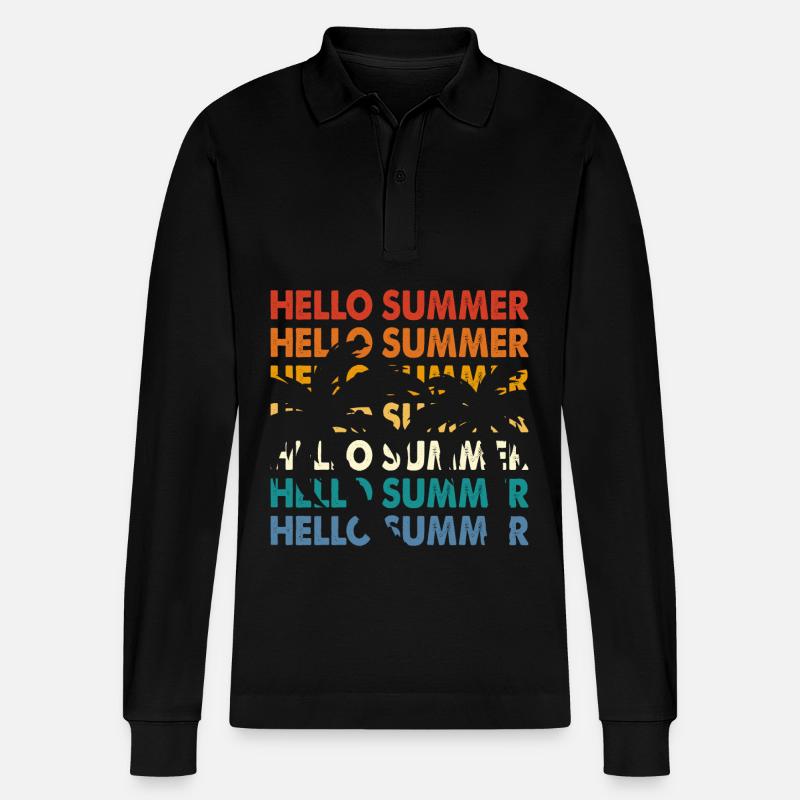 Sommer - Stanley/Stella Unisex Bio-Langarm-Poloshirt Prepster - Schwarz