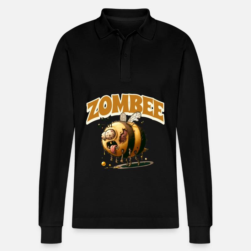 Abeille zombie Zombee - Polo à manches longues bio PREPSTER Stanley/Stella Unisexe - noir