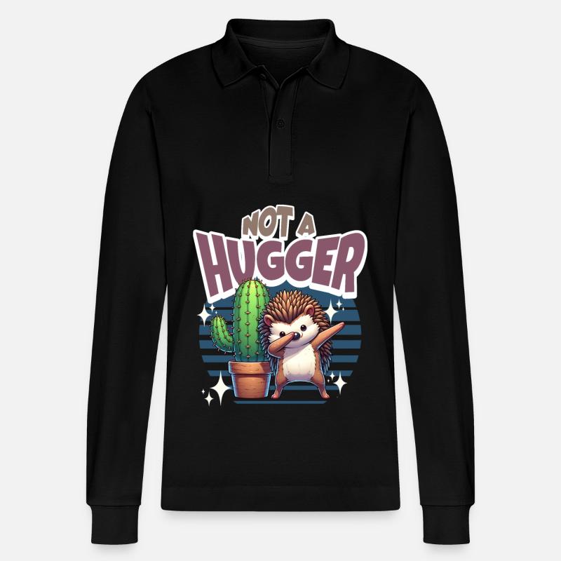Pas un cactus hérisson Hugger - Polo à manches longues bio PREPSTER Stanley/Stella Unisexe - noir
