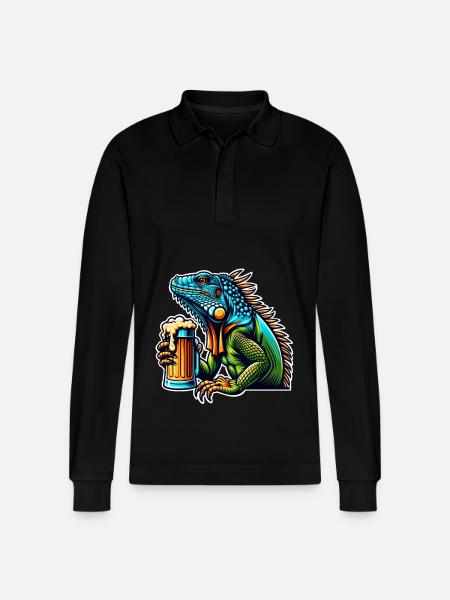 Bière Iguana - Polo à manches longues bio PREPSTER Stanley/Stella Unisexe - noir