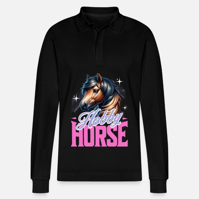 Cheval de loisir Steckenpferd - Polo à manches longues bio PREPSTER Stanley/Stella Unisexe - noir