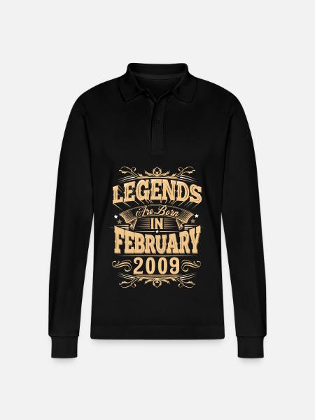 February 2009 Birthday Legend - Stanley/Stella Organic Unisex Long-Sleeved Polo Shirt Prepster - black