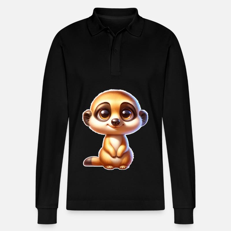 Erdmännchen - Stanley/Stella Unisex Bio-Langarm-Poloshirt Prepster - Schwarz