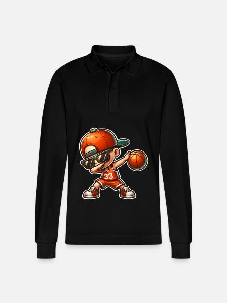 Basketball Basketball Players - Stanley/Stella Organic Unisex Long-Sleeved Polo Shirt Prepster - black