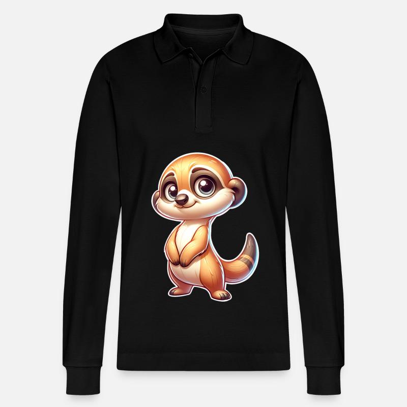 Erdmännchen - Stanley/Stella Unisex Bio-Langarm-Poloshirt Prepster - Schwarz