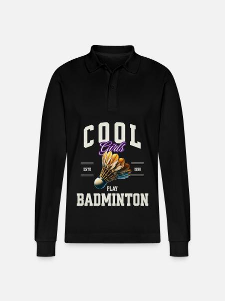 Badminton - Stanley/Stella Organic Unisex Long-Sleeved Polo Shirt Prepster - black